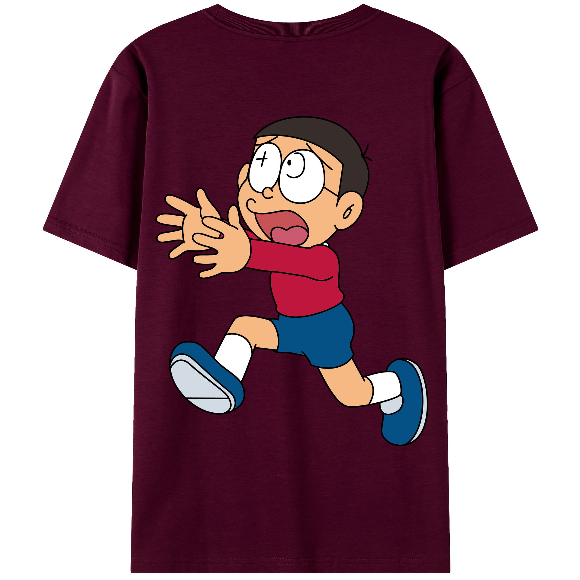 （画像用） ドラえもん 野比 のび太 Doraemon Nobita Nobi レディース半袖Tシャツ(バックプリント)